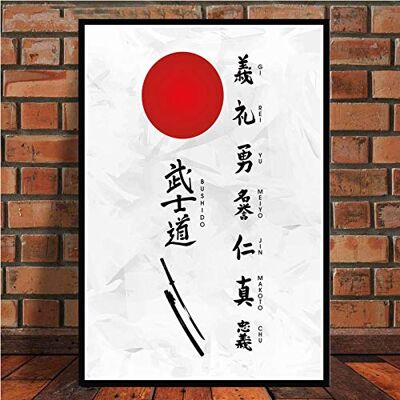 Ling88 Tableau Decoration Murale,Japon Bonsa Bushido Samurai Kanji Toile Peinture Affiches Et Impressions Photo Murale, pour Salon Décor Décoratif Abstrait, Affiches Vintage Esthétique-50X70Cm - Publicité Ling88 Tableau Decoration Murale,Japon Bonsa Bushido Samurai Kanji Toile Peinture Affiches Et Impressions Photo Murale, pour Salon Décor Décoratif Abstrait, Affiches Vintage Esthétique-50X70Cm - Publicité