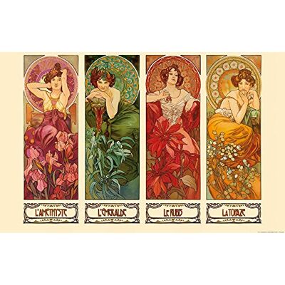 1art1 Alphonse Mucha Posters XXL Les Pierres Précieuses, 1900 Affiche 120x80 cm - Publicité 1art1 Alphonse Mucha Posters XXL Les Pierres Précieuses, 1900 Affiche 120x80 cm - Publicité