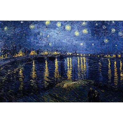 1art1 Vincent Van Gogh Posters XXL La Nuit Étoilée sur Le Rhône, 1888 Affiche 120x80 cm - Publicité 1art1 Vincent Van Gogh Posters XXL La Nuit Étoilée sur Le Rhône, 1888 Affiche 120x80 cm - Publicité