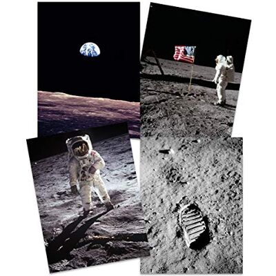 Wee Blue Coo Apollo 11 Astronaut Aldrin Armstrong 50th Anniversary Moon Landing Saturn V Rocket Wall Art Print Poster Home Decor Premium Pack of 4 Lune Fusée mur Affiche Accueil Déco - Publicité Wee Blue Coo Apollo 11 Astronaut Aldrin Armstrong 50th Anniversary Moon Landing Saturn V Rocket Wall Art Print Poster Home Decor Premium Pack of 4 Lune Fusée mur Affiche Accueil Déco - Publicité