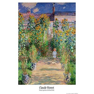 1art1 Claude Monet Poster Le Jardin De Monet À Vétheuil, 1881 Affiche Murale 91x61 cm - Publicité 1art1 Claude Monet Poster Le Jardin De Monet À Vétheuil, 1881 Affiche Murale 91x61 cm - Publicité