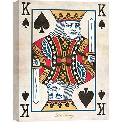 – Decoration Murale Tableau Deco, Cartes de Poker – Sandro Ferrari, Roi – Impression sur Toile 60x40 cm - Publicité – Decoration Murale Tableau Deco, Cartes de Poker – Sandro Ferrari, Roi – Impression sur Toile 60x40 cm - Publicité