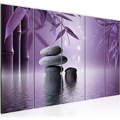 Tableau mural XXL Feng Shui Des Pierres 200 x 80 cm Pourpre Violet 5 Parties 501955c - Publicité Tableau mural XXL Feng Shui Des Pierres 200 x 80 cm Pourpre Violet 5 Parties 501955c - Publicité