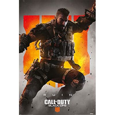 empireposter Call of Duty Black Ops 4 Ruin Games Shooter Poster 61 x 91,5 cm + 2 barres d'affiche en plastique 62 cm Noir - Publicité empireposter Call of Duty Black Ops 4 Ruin Games Shooter Poster 61 x 91,5 cm + 2 barres d'affiche en plastique 62 cm Noir - Publicité