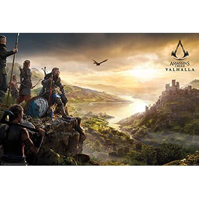 empireposter Empire Interactive Poster Assassins Creed Valhalla Vista Taille 91,5 x 61 cm + 2 baguettes en plastique Noir 93 cm - Publicité empireposter Empire Interactive Poster Assassins Creed Valhalla Vista Taille 91,5 x 61 cm + 2 baguettes en plastique Noir 93 cm - Publicité