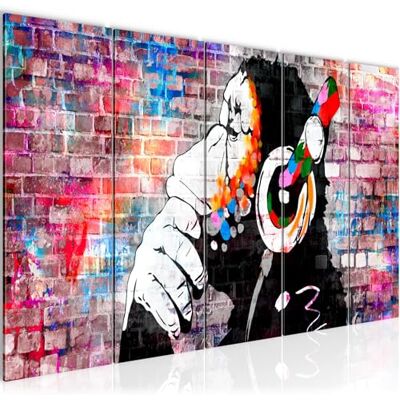 Tableau Mural XXL Singe 200 x 80 cm Coloré 5 Parties Street Art Graffiti 042555c - Publicité Tableau Mural XXL Singe 200 x 80 cm Coloré 5 Parties Street Art Graffiti 042555c - Publicité