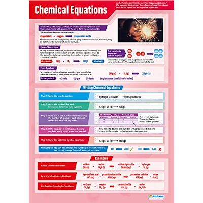 Daydream Education Équations chimiques Affiches scientifiques Papier brillant laminé mesurant 850 mm x 594 mm (A1) Tableaux scientifiques pour la salle de classe Tableaux éducatifs - Publicité Daydream Education Équations chimiques Affiches scientifiques Papier brillant laminé mesurant 850 mm x 594 mm (A1) Tableaux scientifiques pour la salle de classe Tableaux éducatifs - Publicité