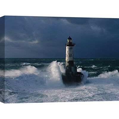 ART – Decoration Murale, Photo de Jean Guichard, Phare d'Ar-Men, Bretagne – Impression sur Toile 80x60 cm - Publicité ART – Decoration Murale, Photo de Jean Guichard, Phare d'Ar-Men, Bretagne – Impression sur Toile 80x60 cm - Publicité