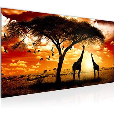 Tableau Decoration Murale Afrique Le Coucher Du Soleil 1 Partie Moderne Toile non tissée Salon Salle Girafe Savane Orange 001512b - Publicité Tableau Decoration Murale Afrique Le Coucher Du Soleil 1 Partie Moderne Toile non tissée Salon Salle Girafe Savane Orange 001512b - Publicité
