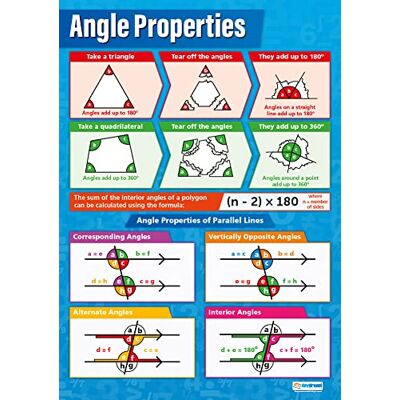 Daydream Education Propriétés d'angle Tableaux mathématiques Papier brillant mesurant 594 mm x 850 mm (A1) Tableaux mathématiques pour la salle de classe Affiches éducatives - Publicité Daydream Education Propriétés d'angle Tableaux mathématiques Papier brillant mesurant 594 mm x 850 mm (A1) Tableaux mathématiques pour la salle de classe Affiches éducatives - Publicité
