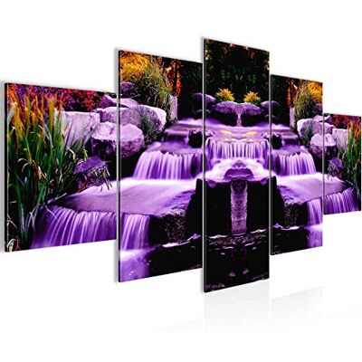 Tableau Cascade 200 x 100 cm 5 Parties XXL Decoration Murale Dessin Violet 501751b - Publicité Tableau Cascade 200 x 100 cm 5 Parties XXL Decoration Murale Dessin Violet 501751b - Publicité