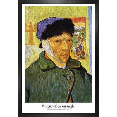 1art1 Vincent Van Gogh Affiche Murale et Cadre (MDF) Autoportrait À L'Oreille Bandée, 1889 (91 x 61cm) - Publicité 1art1 Vincent Van Gogh Affiche Murale et Cadre (MDF) Autoportrait À L'Oreille Bandée, 1889 (91 x 61cm) - Publicité