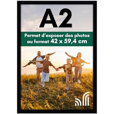 Americanflat A2 Picture Frame in Black Engineered Wood with Polished Plexiglass Horizontal and Vertical Formats for Wall 42x59.4 cm - Publicité Americanflat A2 Picture Frame in Black Engineered Wood with Polished Plexiglass Horizontal and Vertical Formats for Wall 42x59.4 cm - Publicité