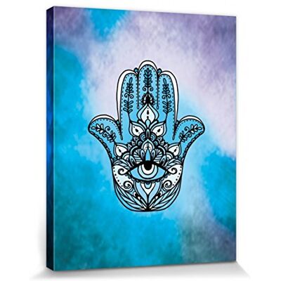 1art1 Spiritualité Poster Impression sur Toile La Hamsa, Main De Fatima, Défense Contre Le Mal Affiche Murale XXL Encadrée Tendue sur Cadre en Bois Tableau 50x40 cm - Publicité 1art1 Spiritualité Poster Impression sur Toile La Hamsa, Main De Fatima, Défense Contre Le Mal Affiche Murale XXL Encadrée Tendue sur Cadre en Bois Tableau 50x40 cm - Publicité
