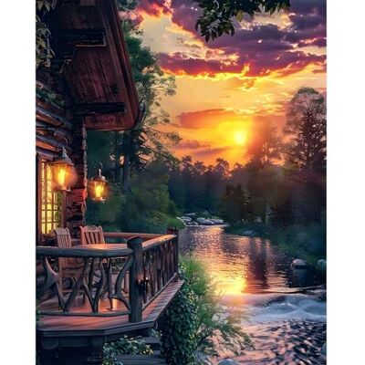 ART Kit de peinture par numéros pour adultes, peinture par numéros sur toile sans cadre, motif coucher de soleil, kit de peinture à l'huile par numéros pour cadeau, décoration murale d'intérieur, 40,6 x - Publicité ART Kit de peinture par numéros pour adultes, peinture par numéros sur toile sans cadre, motif coucher de soleil, kit de peinture à l'huile par numéros pour cadeau, décoration murale d'intérieur, 40,6 x - Publicité