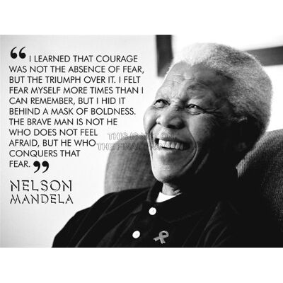 Wee Blue Coo LTD I Learned That Courage Nelson Mandela BW Typography Quote 12x16 Poster Image en Noir et Blanc Typographie Citation Affiche - Publicité Wee Blue Coo LTD I Learned That Courage Nelson Mandela BW Typography Quote 12x16 Poster Image en Noir et Blanc Typographie Citation Affiche - Publicité