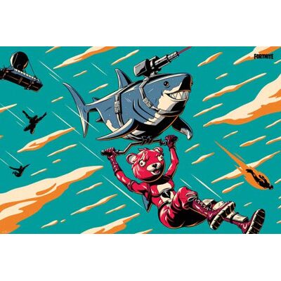 empireposter Fortnite – Laser Shark – Jeu vidéo – Poster imprimé – Dimensions 91,5 x 61 cm + 1 poster de 61 x 91,5 cm - Publicité empireposter Fortnite – Laser Shark – Jeu vidéo – Poster imprimé – Dimensions 91,5 x 61 cm + 1 poster de 61 x 91,5 cm - Publicité