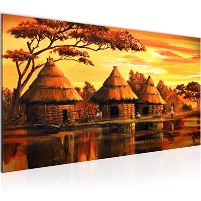 Tableau Decoration Murale Afrique Massai 1 Partie Moderne Toile non tissée Salon Salle Le Coucher Du Soleil Eau Orange 000012a - Publicité Tableau Decoration Murale Afrique Massai 1 Partie Moderne Toile non tissée Salon Salle Le Coucher Du Soleil Eau Orange 000012a - Publicité