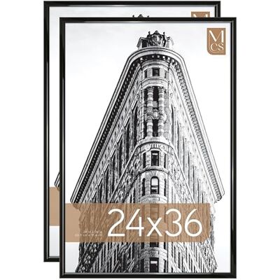 MCS Cadre Poster Trendsetter 61,0 x 91,4 cm, MDF Noir Haute-Brillance, Fixation Murale Verticale et Horizontale, Grand Cadre Photo pour Photos, Posters et Œuvres d'art (Lot de 2) - Publicité MCS Cadre Poster Trendsetter 61,0 x 91,4 cm, MDF Noir Haute-Brillance, Fixation Murale Verticale et Horizontale, Grand Cadre Photo pour Photos, Posters et Œuvres d'art (Lot de 2) - Publicité