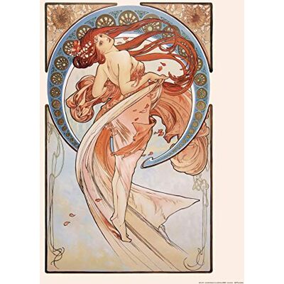 1art1 Alphonse Mucha Poster La Danse, 1898 Affiche Reproduction 50x40 cm - Publicité 1art1 Alphonse Mucha Poster La Danse, 1898 Affiche Reproduction 50x40 cm - Publicité