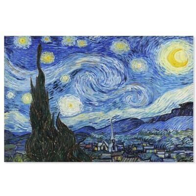 Hexoa Poster La Nuit étoilée Vincent Van Gogh Made in France Affiche Seule 90x60 - Publicité Hexoa Poster La Nuit étoilée Vincent Van Gogh Made in France Affiche Seule 90x60 - Publicité