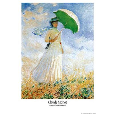 1art1 Claude Monet Poster La Femme à L'Ombrelle Tournée à Droite, 1886 Affiche Murale 91x61 cm - Publicité 1art1 Claude Monet Poster La Femme à L'Ombrelle Tournée à Droite, 1886 Affiche Murale 91x61 cm - Publicité