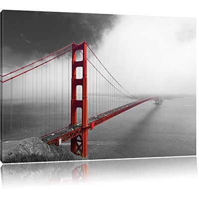 Pixxprint rouge Golgen Gate Bridge à San Francisco noir / blanc Taille: 80x60 sur toile, XXL énormes Photos complètement encadrée avec civière, impression d'art sur murale avec cadre, moins cher que la peinture ou la peinture à l'huile, pas une affiche ou - Publicité Pixxprint rouge Golgen Gate Bridge à San Francisco noir / blanc Taille: 80x60 sur toile, XXL énormes Photos complètement encadrée avec civière, impression d'art sur murale avec cadre, moins cher que la peinture ou la peinture à l'huile, pas une affiche ou - Publicité