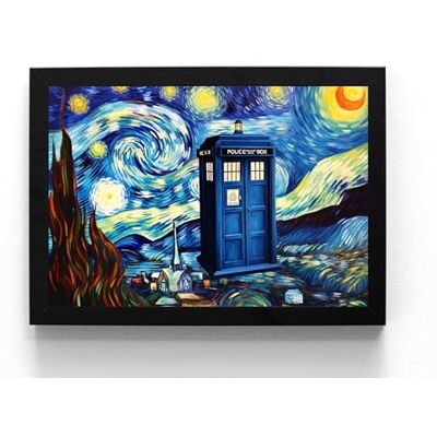 STONE ROSES Impression murale encadrée Doctor Who « Nuit étoilée » de Van Gogh Motif cabine de police Format A5 - Publicité STONE ROSES Impression murale encadrée Doctor Who « Nuit étoilée » de Van Gogh Motif cabine de police Format A5 - Publicité