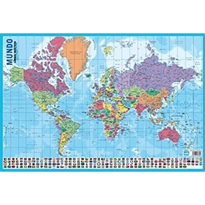 Grupo Erik Erik® Planche Éducative Affiche semi-rigide 40 x 59 cm Carte du Monde Portugais - Publicité Grupo Erik Erik® Planche Éducative Affiche semi-rigide 40 x 59 cm Carte du Monde Portugais - Publicité