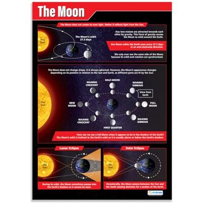 Daydream Education La Lune Affiches scientifiques Papier laminé brillant mesurant 850 mm x 594 mm (A1) Graphiques Sciences pour la salle de classe Tableaux éducatifs par - Publicité Daydream Education La Lune Affiches scientifiques Papier laminé brillant mesurant 850 mm x 594 mm (A1) Graphiques Sciences pour la salle de classe Tableaux éducatifs par - Publicité