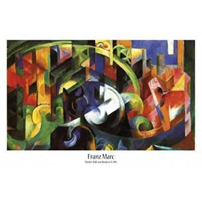 1art1 Franz Marc Poster Peinture avec Bovins I, 1913 Affiche Murale 91x61 cm - Publicité 1art1 Franz Marc Poster Peinture avec Bovins I, 1913 Affiche Murale 91x61 cm - Publicité