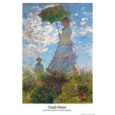1art1 Claude Monet Poster Femme avec Ombrelle, Madame Monet avec Leur Fils, 1875 Affiche Murale 91x61 cm - Publicité 1art1 Claude Monet Poster Femme avec Ombrelle, Madame Monet avec Leur Fils, 1875 Affiche Murale 91x61 cm - Publicité