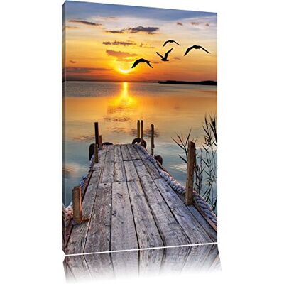 Pixxprint Jetée au coucher du soleil Format: toile 60x40auf, XXL énormes Photos complètement encadrés par la civière, l'impression de l'image Art mural avec cadre, moins cher que peintures à l'huile et de l'image, aucune affiche ou poster - Publicité Pixxprint Jetée au coucher du soleil Format: toile 60x40auf, XXL énormes Photos complètement encadrés par la civière, l'impression de l'image Art mural avec cadre, moins cher que peintures à l'huile et de l'image, aucune affiche ou poster - Publicité