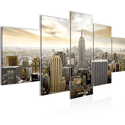 New York City Tableau Murale Impression sur Toile Intissee 5 Parties Ville Horizon Marron Chambre Salle 603453a - Publicité New York City Tableau Murale Impression sur Toile Intissee 5 Parties Ville Horizon Marron Chambre Salle 603453a - Publicité