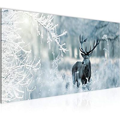Tableau Decoration Murale Hiver Cerf 1 Partie Moderne Toile non tissée Salon Salle Paysage Bleu 004112c - Publicité Tableau Decoration Murale Hiver Cerf 1 Partie Moderne Toile non tissée Salon Salle Paysage Bleu 004112c - Publicité