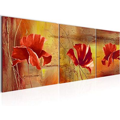 Peinture Coquelicots 120 x 40 cm Tableau en Toile non Tissée Rouge Jaune En plusieurs Parties Moderne Decoration Murale 201133a - Publicité Peinture Coquelicots 120 x 40 cm Tableau en Toile non Tissée Rouge Jaune En plusieurs Parties Moderne Decoration Murale 201133a - Publicité