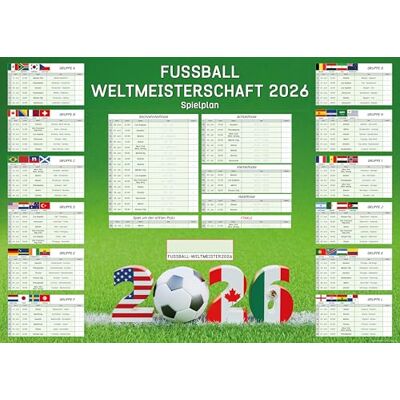 empireposter Calendrier de la Coupe du Monde de Football 2026 en Grand Format 100x140 cm – Programme avec 48 équipes, 16e de finale – Affiche Calendrier de la Coupe du Monde de Football - Publicité empireposter Calendrier de la Coupe du Monde de Football 2026 en Grand Format 100x140 cm – Programme avec 48 équipes, 16e de finale – Affiche Calendrier de la Coupe du Monde de Football - Publicité