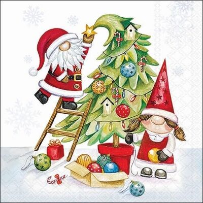 Ambiente Lot de 20 serviettes de table en papier avec motif lutin Décoration de sapin de Noël Idéales également pour le découpage et la technique des serviettes 33 x 33 cm - Publicité Ambiente Lot de 20 serviettes de table en papier avec motif lutin Décoration de sapin de Noël Idéales également pour le découpage et la technique des serviettes 33 x 33 cm - Publicité