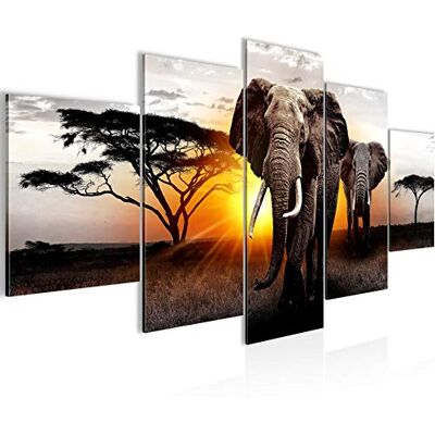 Afrique L'Éléphant Tableau Murale Impression sur Toile Intissee 5 Parties Panorama Gris Orange Chambre Salle 007653a - Publicité Afrique L'Éléphant Tableau Murale Impression sur Toile Intissee 5 Parties Panorama Gris Orange Chambre Salle 007653a - Publicité