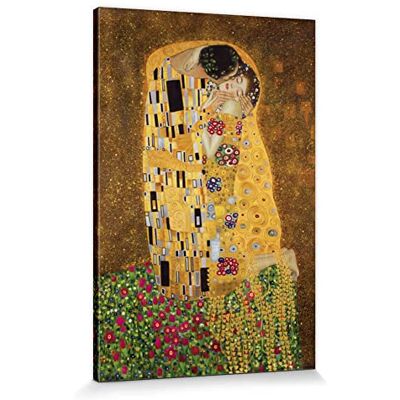 1art1 Gustav Klimt Poster Impression sur Toile Le Baiser II Affiche Murale XXL Encadrée Tendue sur Cadre en Bois Tableau 120x80 cm - Publicité 1art1 Gustav Klimt Poster Impression sur Toile Le Baiser II Affiche Murale XXL Encadrée Tendue sur Cadre en Bois Tableau 120x80 cm - Publicité