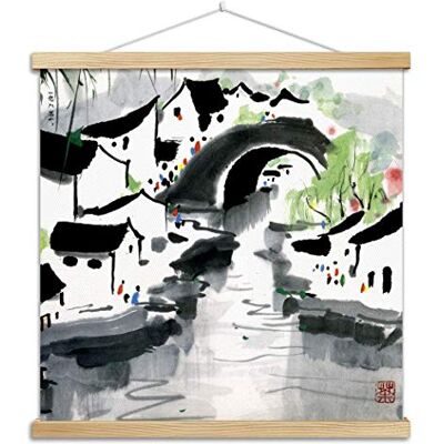 Kocreat Peinture à l'encre poétique et abstraite Art mural Affiche de ville de rivière par Wu Guanzhong-Art Impression giclée sur toile avec - Publicité Kocreat Peinture à l'encre poétique et abstraite Art mural Affiche de ville de rivière par Wu Guanzhong-Art Impression giclée sur toile avec - Publicité