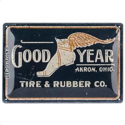ART Plaque vintage, Goodyear Wing Foot Logo – Idée de cadeau pour fans de voitures, en métal, Design rétro pour décoration, 20 x 30 cm - Publicité ART Plaque vintage, Goodyear Wing Foot Logo – Idée de cadeau pour fans de voitures, en métal, Design rétro pour décoration, 20 x 30 cm - Publicité