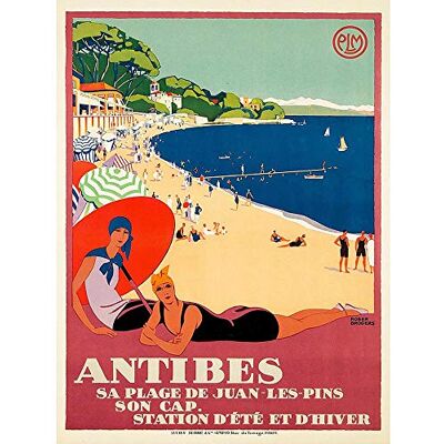 Wee Blue Coo Travel Tourism Antibes Beach Sea Ocean Sun Paris France Wall Art Print Mur Décor 30 x 41 cm - Publicité Wee Blue Coo Travel Tourism Antibes Beach Sea Ocean Sun Paris France Wall Art Print Mur Décor 30 x 41 cm - Publicité