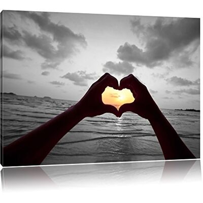 Pixxprint Mains sur un en forme de coeur noir / blanc Taille: 80x60 sur toile, énorme XXL Photos complètement encadrée avec civière, art impression sur murale avec cadre, moins cher que la peinture ou la peinture à l'huile, aucune affiche ou un poster - Publicité Pixxprint Mains sur un en forme de coeur noir / blanc Taille: 80x60 sur toile, énorme XXL Photos complètement encadrée avec civière, art impression sur murale avec cadre, moins cher que la peinture ou la peinture à l'huile, aucune affiche ou un poster - Publicité