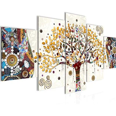 Gustav Klimt Arbre De Vie Tableau Murale Impression sur Toile Intissee 5 Parties Abstrait Arbre Coloré Chambre Salle 004653a - Publicité Gustav Klimt Arbre De Vie Tableau Murale Impression sur Toile Intissee 5 Parties Abstrait Arbre Coloré Chambre Salle 004653a - Publicité