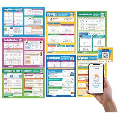 Daydream Education Algèbre Posters Lot de 7 Cartes mathématiques Papier brillant 594 mm x 850 mm (A1) Cartes mathématiques pour la classe Affiches éducatives - Publicité Daydream Education Algèbre Posters Lot de 7 Cartes mathématiques Papier brillant 594 mm x 850 mm (A1) Cartes mathématiques pour la classe Affiches éducatives - Publicité
