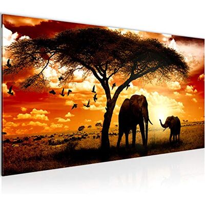 Tableau Decoration Murale Afrique Le Coucher Du Soleil 1 Partie Moderne Toile non tissée Salon Salle L'Éléphant Savane Orange 001512a - Publicité Tableau Decoration Murale Afrique Le Coucher Du Soleil 1 Partie Moderne Toile non tissée Salon Salle L'Éléphant Savane Orange 001512a - Publicité