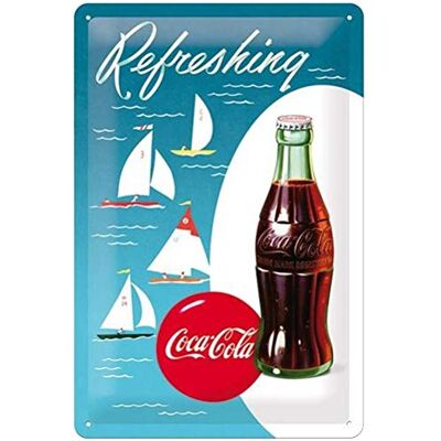 ART N22226 Coca-Cola Plaque rétro en tôle Motif voiliers 20 x 30 cm - Publicité ART N22226 Coca-Cola Plaque rétro en tôle Motif voiliers 20 x 30 cm - Publicité
