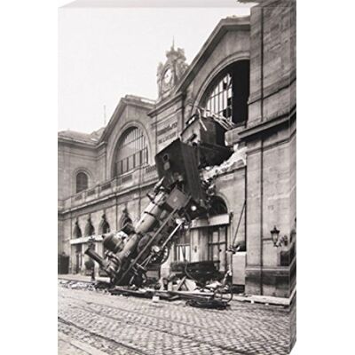 1art1 Trains Poster Impression sur Toile Accident Ferroviaire À La Gare Montparnasse, Paris, 1895 Affiche Murale XXL Encadrée Tendue sur Cadre en Bois Tableau 120x80 cm - Publicité 1art1 Trains Poster Impression sur Toile Accident Ferroviaire À La Gare Montparnasse, Paris, 1895 Affiche Murale XXL Encadrée Tendue sur Cadre en Bois Tableau 120x80 cm - Publicité