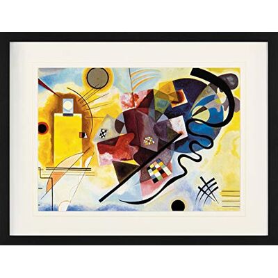 1art1 Vassily Kandinsky Poster Jaune Rouge Bleu, 1925 Affiche Encadrée avec Passe-Partout Élégant Images Murales dans Un Cadre Photo 80x60 cm - Publicité 1art1 Vassily Kandinsky Poster Jaune Rouge Bleu, 1925 Affiche Encadrée avec Passe-Partout Élégant Images Murales dans Un Cadre Photo 80x60 cm - Publicité